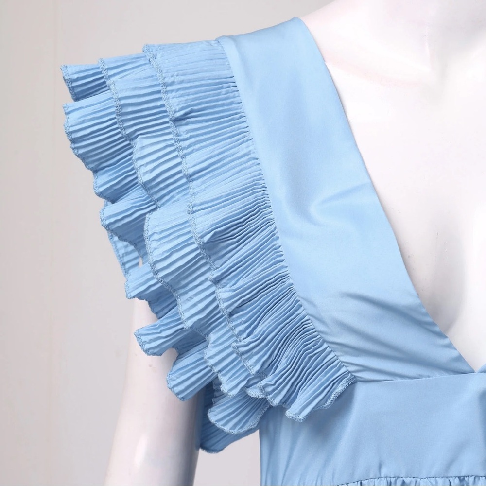 Blue Ruffle Maxi Dress - Picture 4 of 4